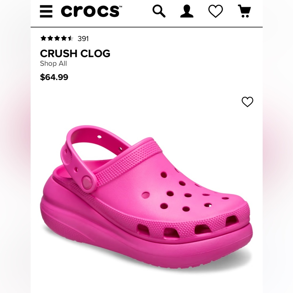 Crocs classic Crush Clog Shoes (Unisex Sizing).            New With Tags